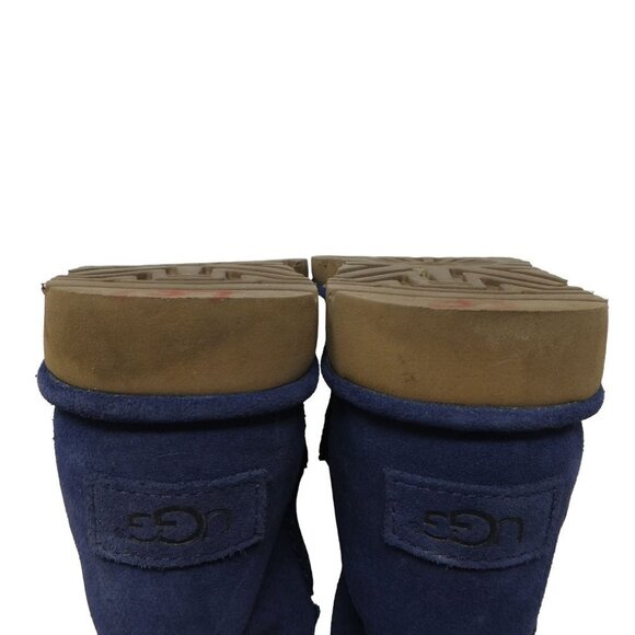 UGG Blue Suede Unlined Classic Mini Perf Boots Womens 9 - Picture 12 of 12